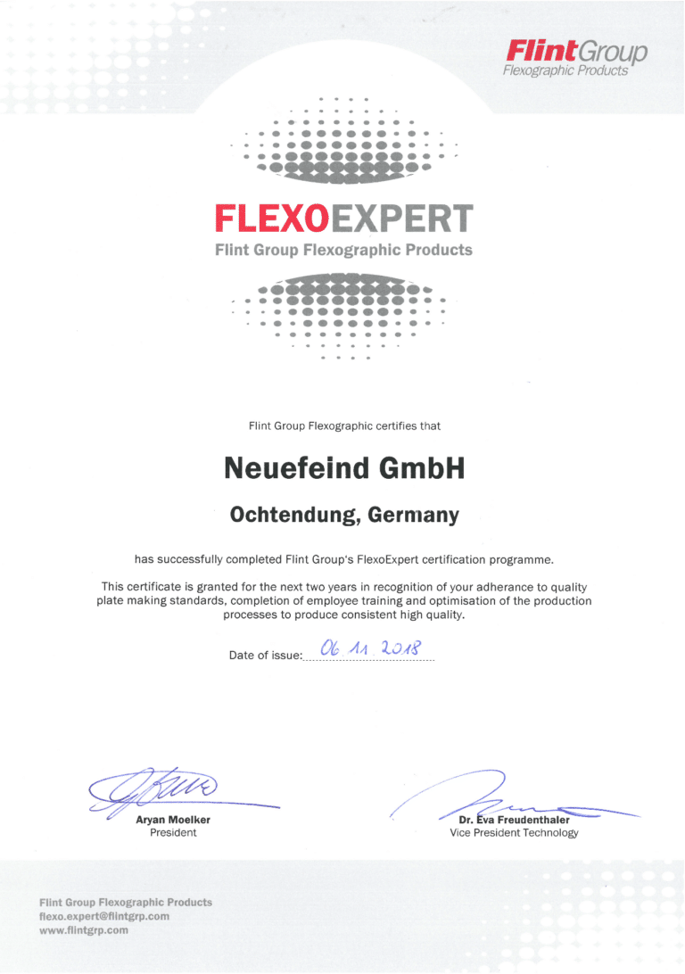 FLEXOEXPERT Zertifikat